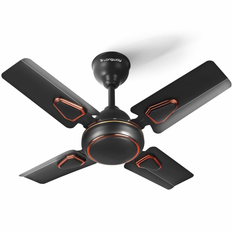 LONGWAY Kiger P1 600 mm/24 inch Ultra High Speed 4 Blade Anti-Dust Decorative Star Rated Ceiling Fan (Smoked Brown, Pack of 1) - Image 6