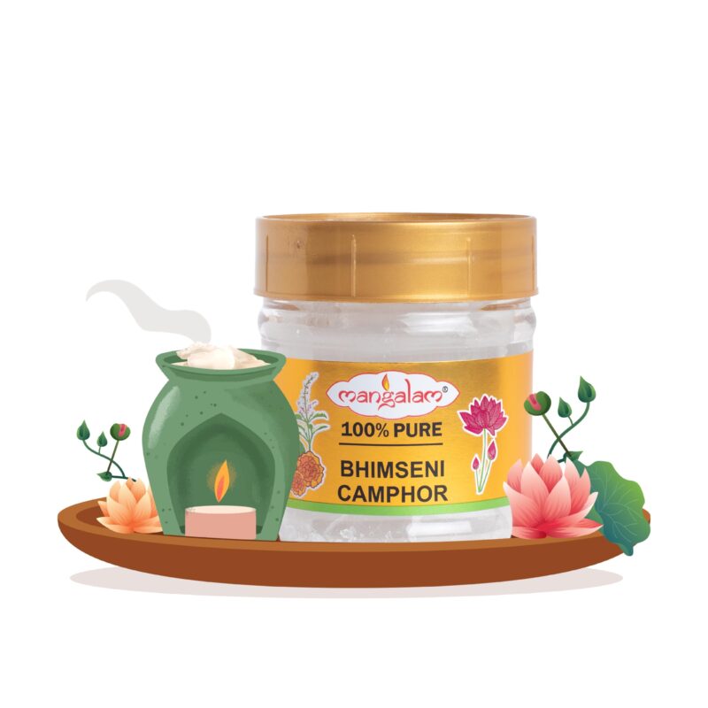 MANGALAM Bhimseni (Original)Chunk Camphor 50G Jar - Pack Of 1 | 100% Organic | For Puja, Aromatherapy & Air Freshener | Sweet Fragrance - Image 8