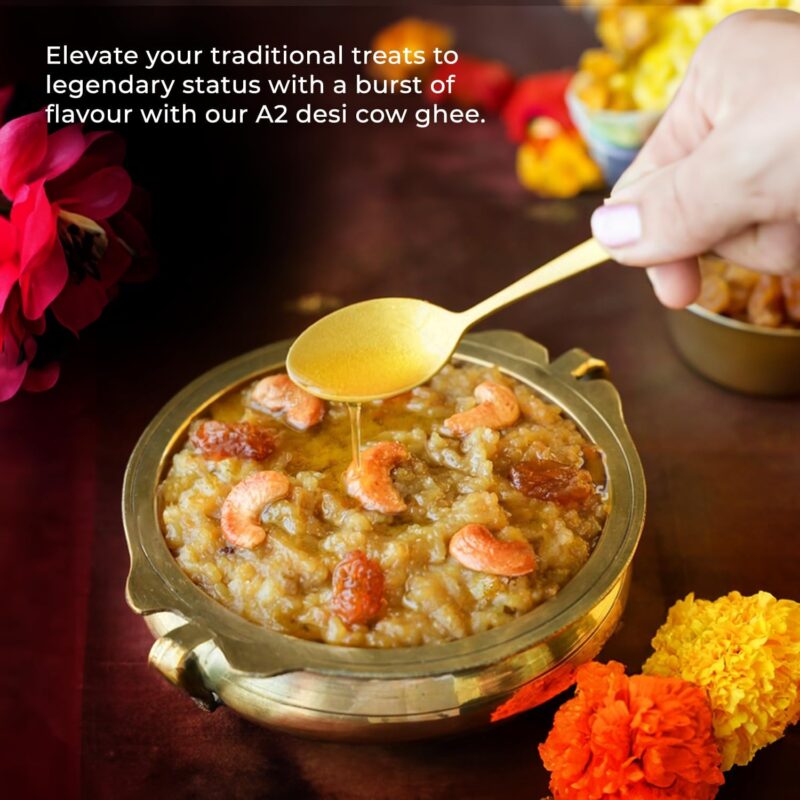 Frilzon A2 Cow Ghee 1 Litre, 100% Pure desi and Natural, Churned from Traditional Bilona Method, Helps Boost Immunity and Digestive Health, A2 Gir Cow Ghee for Cooking and Heart Health - Image 6