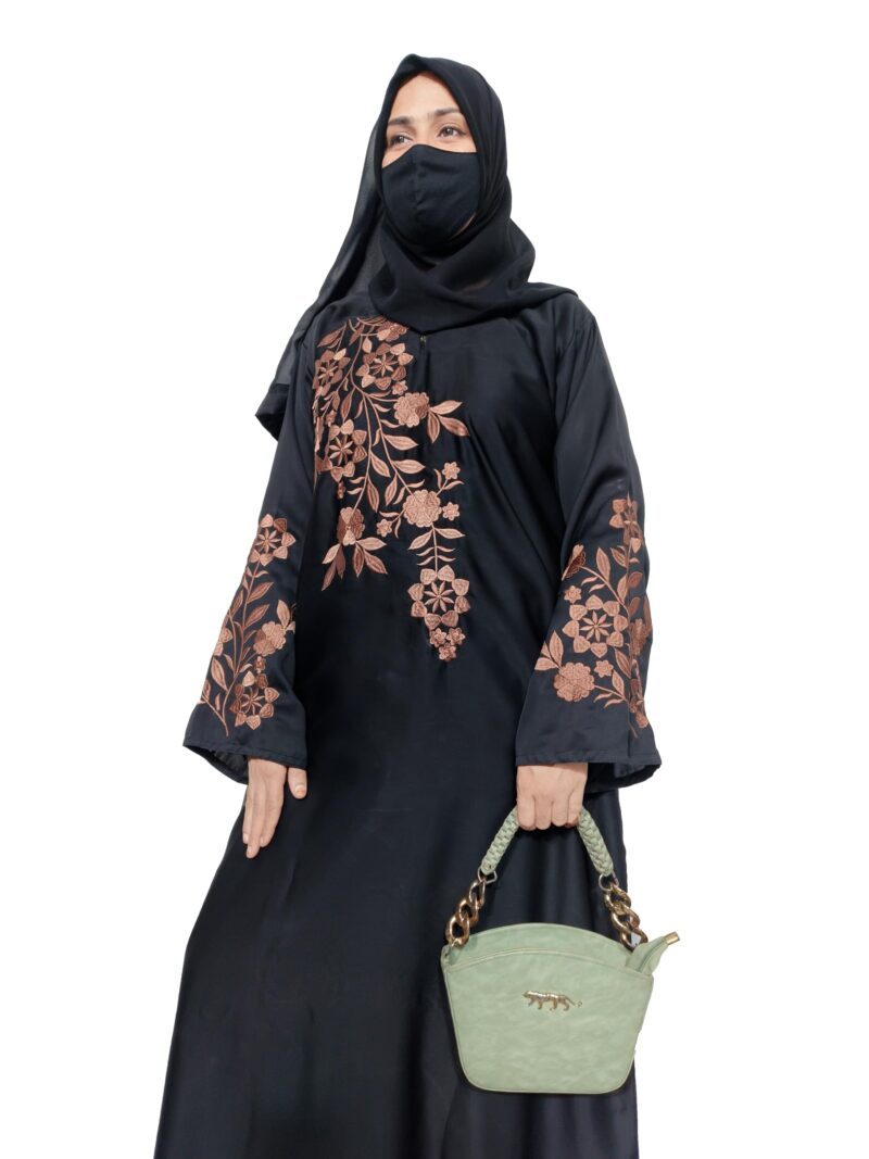 BURAQUE DESIGNER Nida Fabric Free Size Muslim Burqa/Abaya & Burkha Dress for Muslim Women and Girl's (E07-Large Copper-Burkha) - Image 3