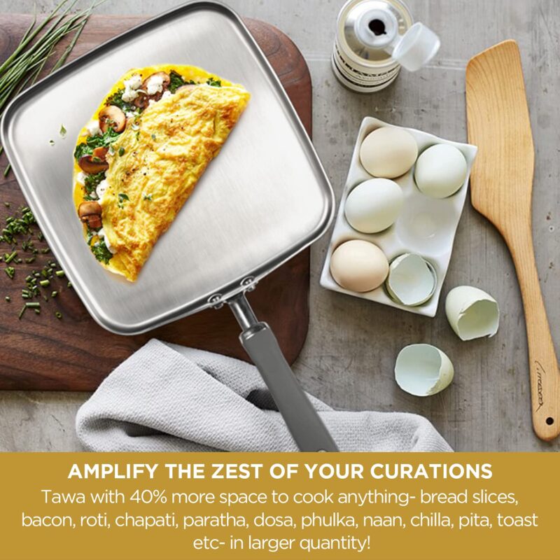 Meyer Trivantage Stainless Steel Open Square Tawa, (31612) - Image 6