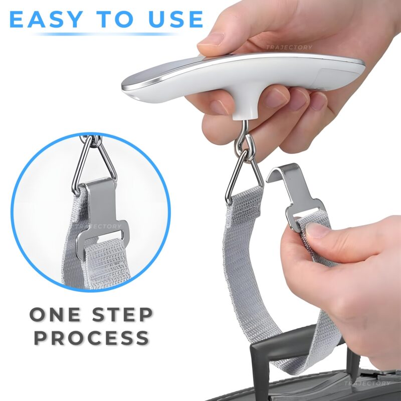 Trajectory Digital Luggage Scale with LCD Display Capable Up To 50 Kg - Precision Weighing for Bags in Airport Baggage Check-in, Travel, Flights, Home, and Grocery Shopping A1 Silver - Image 4