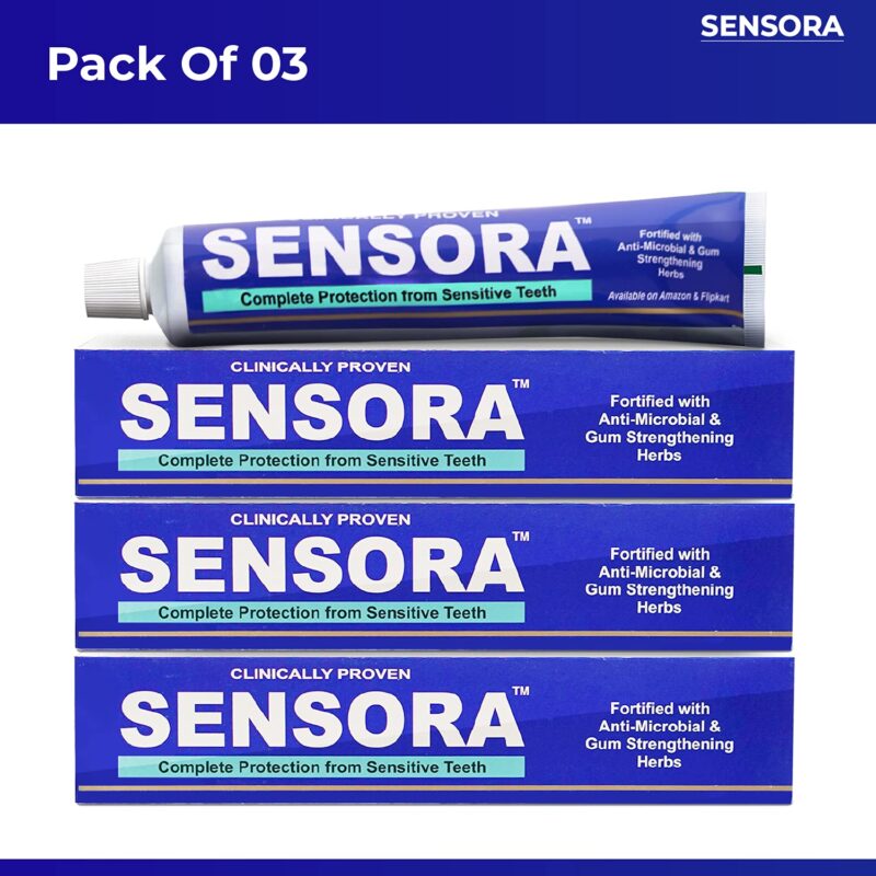SENSORA Sensitivity Relief Toothpaste with Rapid Relief Formula | Herbal Ingredients | Ideal for Sensitive Teeth |Pack of 3 - Image 6
