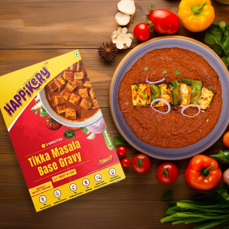 Happikery Tikka Masala Gravy 1 Kg (Veg Mix, Upto 5-7 Servings) l Restaurant Style, Master Chef Choice Gravy l Ready To Cook & Eat l Use as base for Dal Tadka, Aloo Mutter, Kadhai Paneer | Ready in 3 min - Image 5