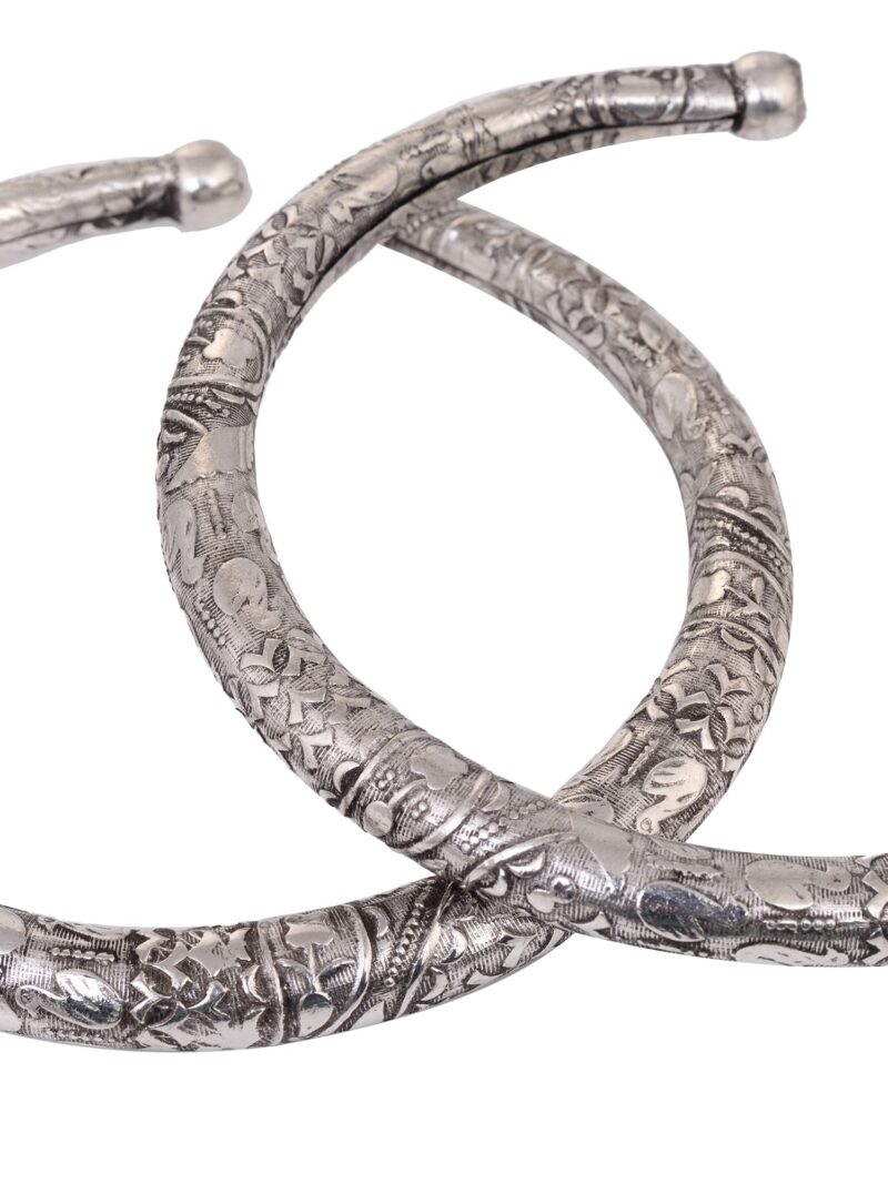 SARAF RS JEWELLERY Set Of 2 - Oxidized Anklet Kada for Women & Girls - Image 7