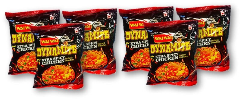 Wai Wai Dynamite Xtra Spicy Chicken Instant Noodles 100g (Pack of 6) Kten - Image 5