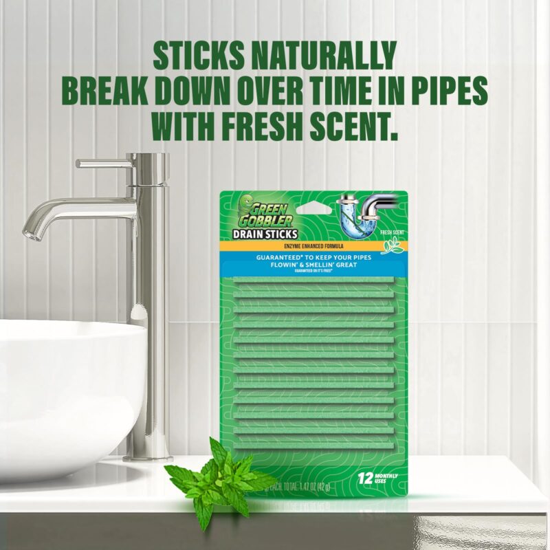 Green Gobbler BIO-Flow Drain Strips - 12 PAC (Drain Cleaner & Deodorizer) - Image 2