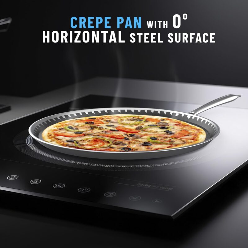 Esspy Hybrid 31cm Triply Dosa Tawa, Stainless Steel Tawa for Dosa, Non Stick Tawa for Roti/Chapati/Paratha, Metal Spatula Friendly, 4.0 mm Thick, Honeycomb Pattern, Riveted Handle, Food Safe - Image 6