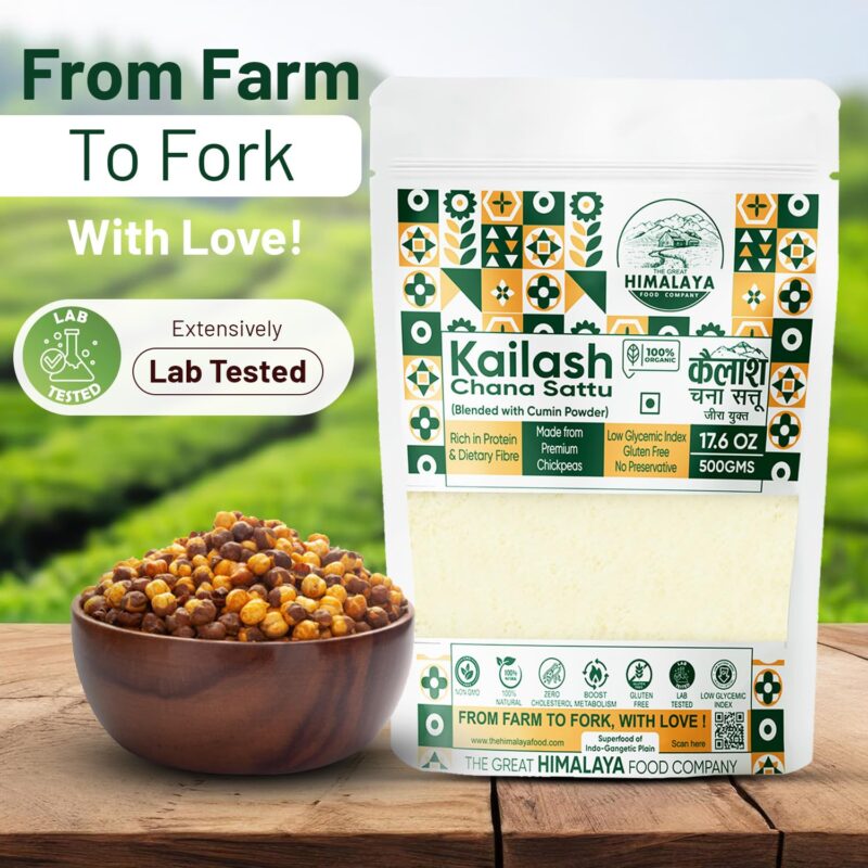 Great Himalaya Chana Sattu (500gm) | Blended with Roasted Cumin Powder |100% Natural and Authentic Whole Bengal Gram Flour | Rich in Protein & Fiber - Image 7