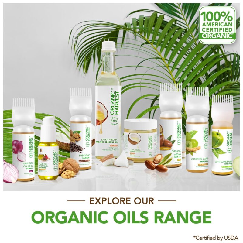 Organic Harvest Extra Virgin Organic Coconut Oil: 100% Pure | For Hair & Skin, Coconut Virgin Oil for Baby Massage, 100% American Certified Organic, Paraben & Sulphate-free, 200ml - Image 4