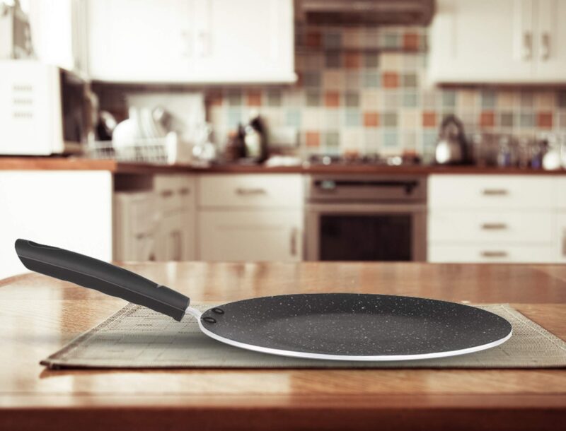 MILTON Pro cook Granito Induction Non-Stick Concave Tawa, 28 cm, Black | 2 Years Warranty - Image 6