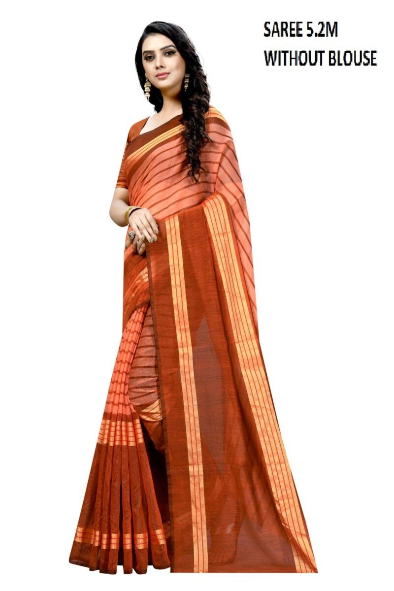 Florence Women's SHALINI FANTA Art Silk Saree Without Blouse(SHALINI FANTA Free Size) - Image 5