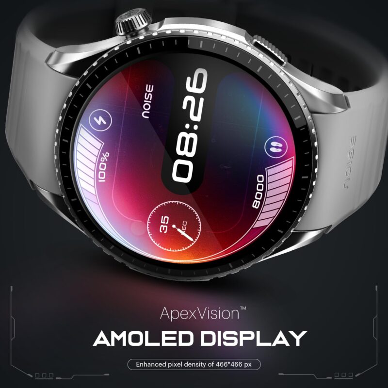 Noise Origin Smart Watch Smoothest UI Experience (New Nebula UI) & EN 1 Processor, 1.46" ApexVision AMOLED Display, Stainless Steel, Contour-Cut Design, Fitness Age, Fast Charging (Midnight Black) - Image 6