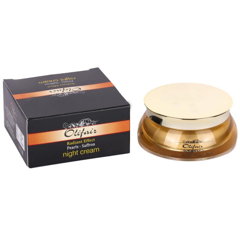 Olifair Pearls Saffron Night Cream for Men and Women,Skin Whitening and Dark Spot Removal-25 g (Pack of 1)