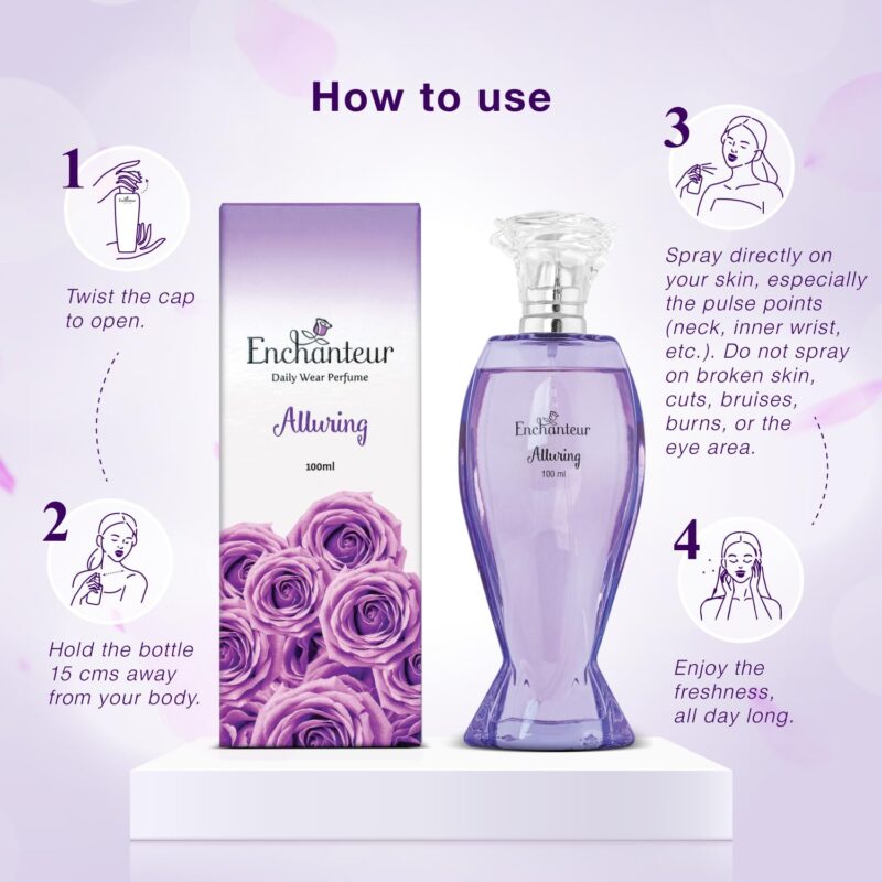 Enchanteur Alluring Rose Perfume Liquid For Women, 100Ml - Image 4