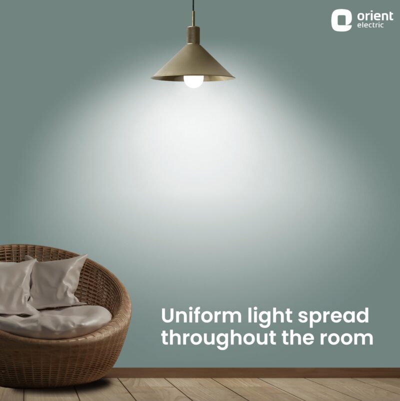 Orient Electric 9W High Glow LED bulb| 180-degree wide beam angle| Voltage surge protection up to 4 kV| 6500K, Cool White| B22d base| Made in India| Pack of 2 - Image 3