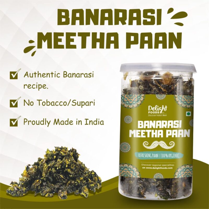 Delight Foods Mukhwas Banarasi Meetha Paan (Without Supari & Areca Nut) (100g) - Image 6