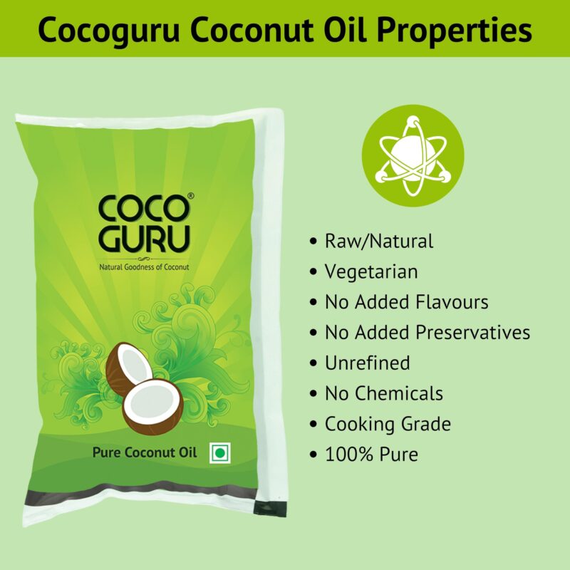Cocoguru Cold Pressed Coconut Oil - Pouch 1 Litre - Image 3