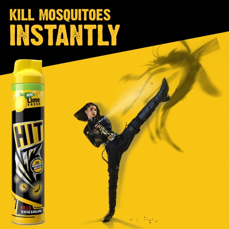 HIT Flying Insect Killer - Mosquito & Fly Killer Spray (400ml) | Lime Fragrance | Instant Kill | Protection from Dengue & Malaria | Pack of 1 - Image 7