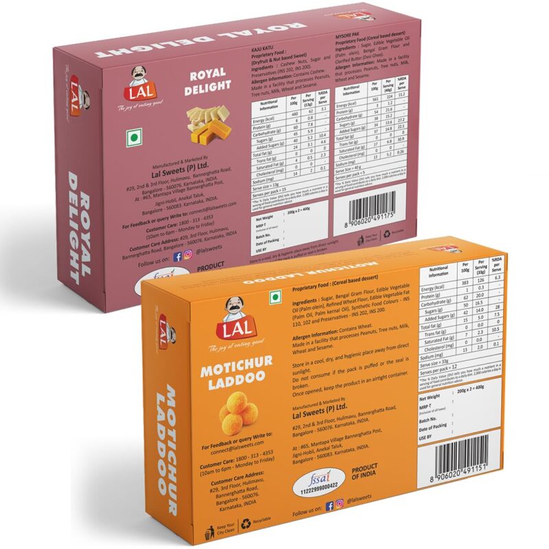 Royal Delight 400gm & Motichur Laddoo 400gm