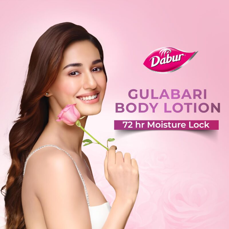 Dabur Gulabari Moisturizing Body Lotion - 400ml For Dry & Dull Skin, Made with 100% Organic Rose Oil, Dermatologically Tested and Paraben Free - Image 8