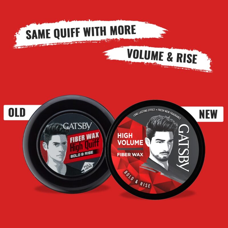 Gatsby Styling Fiber Hair Wax - Bold & Rise 75gm | High Volume, Natural Finish, Strong Hold, Anytime Re-Stylable & Easy Wash Off | For High Quiff Hair Style | Hair Styling Wax for Men - Image 5