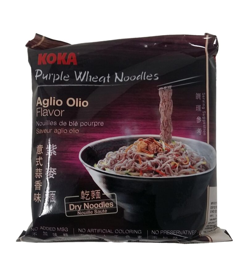 Koka Purple Wheat Noodles - Aglio Olio, 60g Pouch