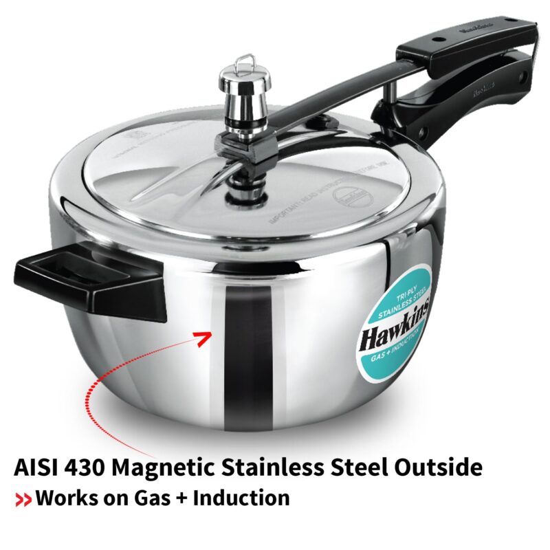 Hawkins 3.5 Litre Triply Stainless Steel Pressure Cooker, Inner Lid Cooker, Silver (HSST35) - Image 7