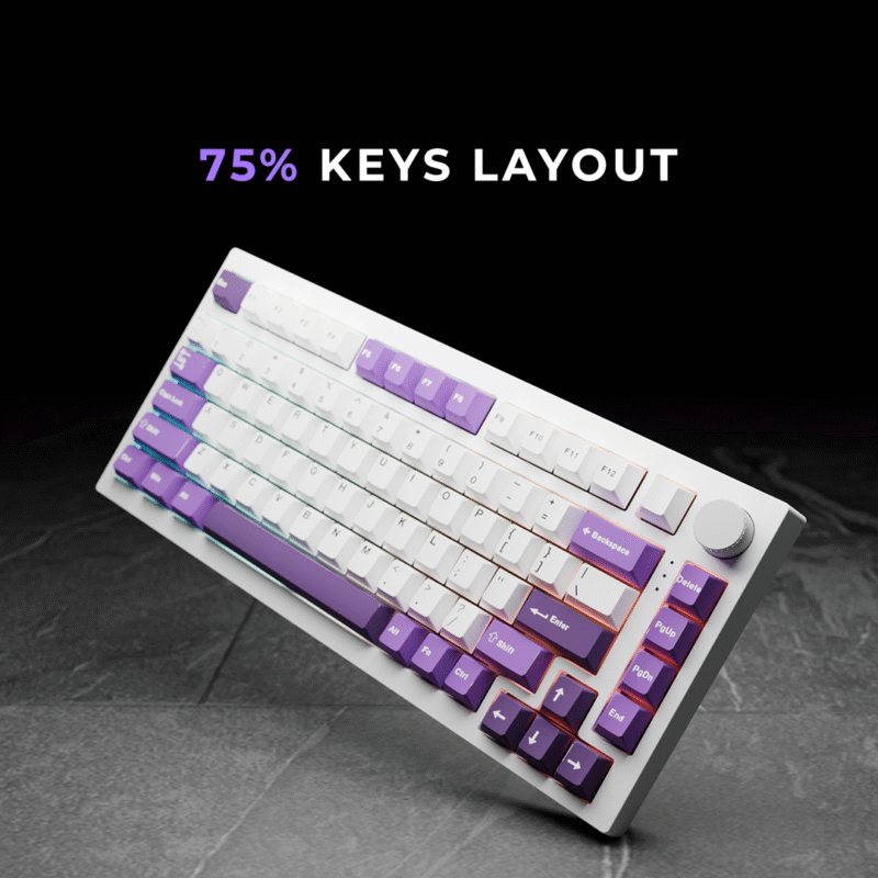 Swarm White Purple Wireless Gaming Keyboard