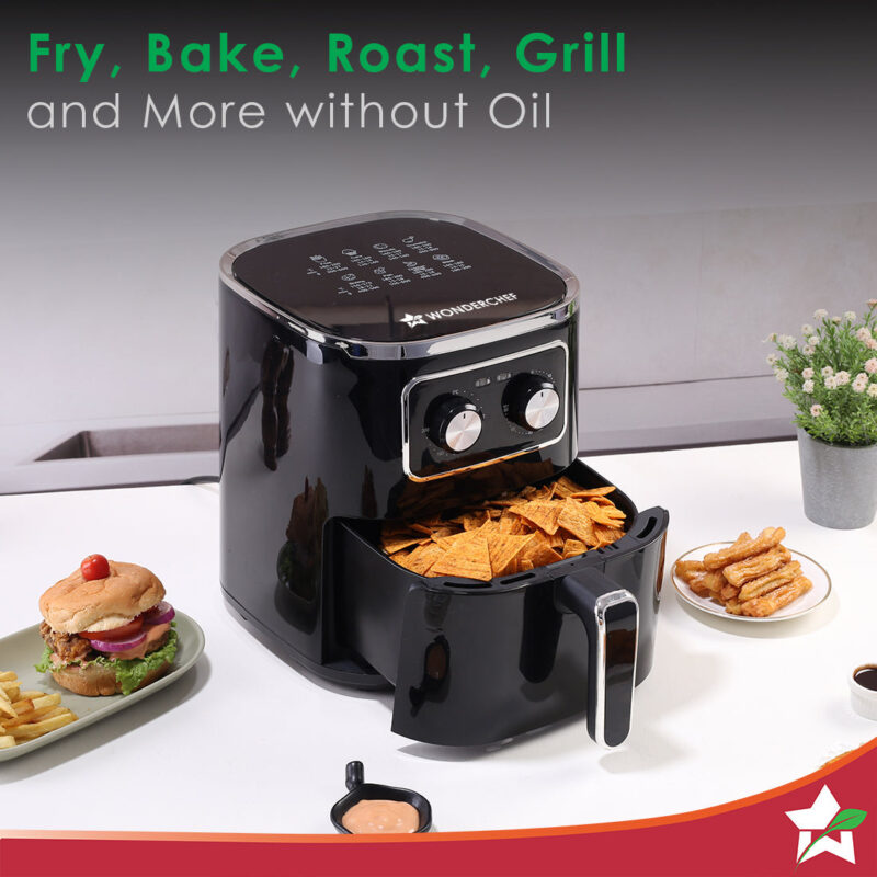 Platinum Manual Air Fryer | 5L | Rapid Air Technology | Temperature and Time Control | Chrome Finish | 1 Year Warranty - Image 6