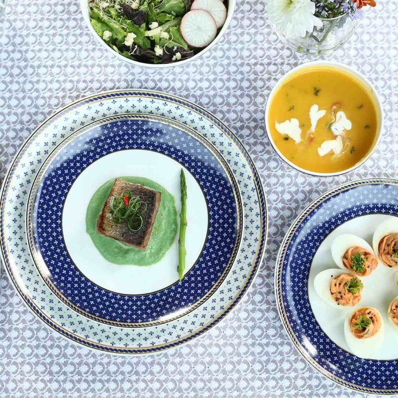 Sicilia Fine Bone China Dinner Set - Royal Blue - 20 Pcs Set - Image 7