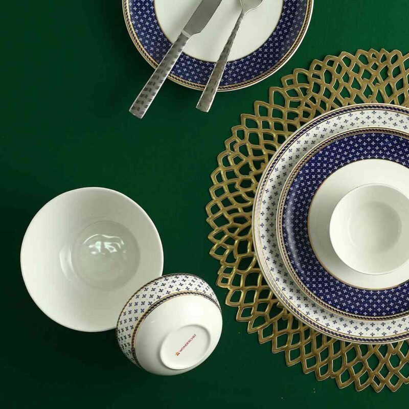 Sicilia Fine Bone China Dinner Set - Royal Blue - 20 Pcs Set - Image 6