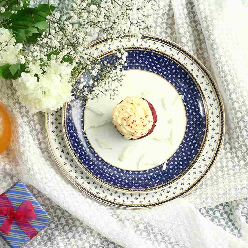 Sicilia Fine Bone China 8" Quarter Plate - Royal Blue - Set of 2 pcs - Image 7