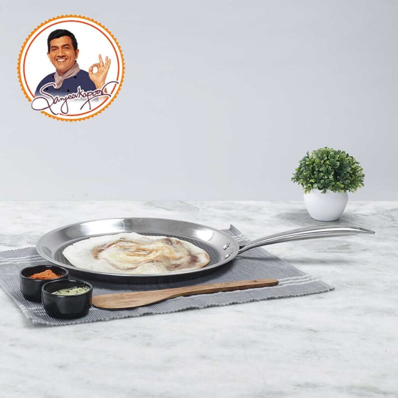 Stanton Stainless Steel 30 cm Nonstick Dosa Tawa | Non Stick Tawa | 2.5 mm | Black - Image 6