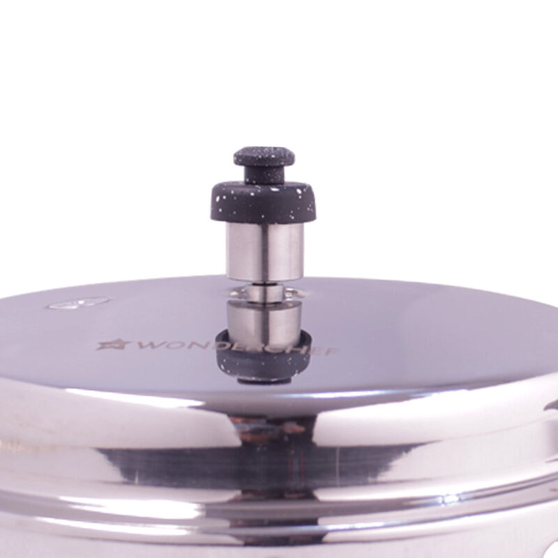 Granite Induction Base 3L Pressure Cooker with Outer Lid, Silver with Black Handle - Image 3