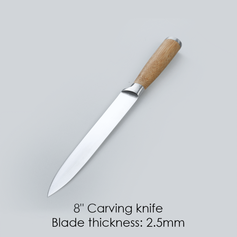 Razor Knife Block Set, Anti-rust Stainless Steel, Straight and Serrated Knives, 20.3 CM - Image 3