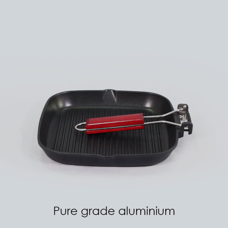 Caesar Nonstick Folding Grill Pan | Ideal for Barbeque, Tandoori & Sandwiches | Smart Folding Handle | Space Saver | Gas & Induction Friendly | PFOA Free | 2.3L | 5 Year Warranty | Black - Image 6