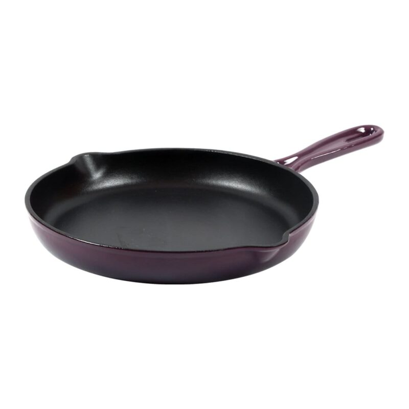 Ferro Cast-iron 26 cm Frying Pan, Corrosion-Resistant Coating, Compatible on Induction, 1.6 L, 5 Years Warranty, Purple - Image 2
