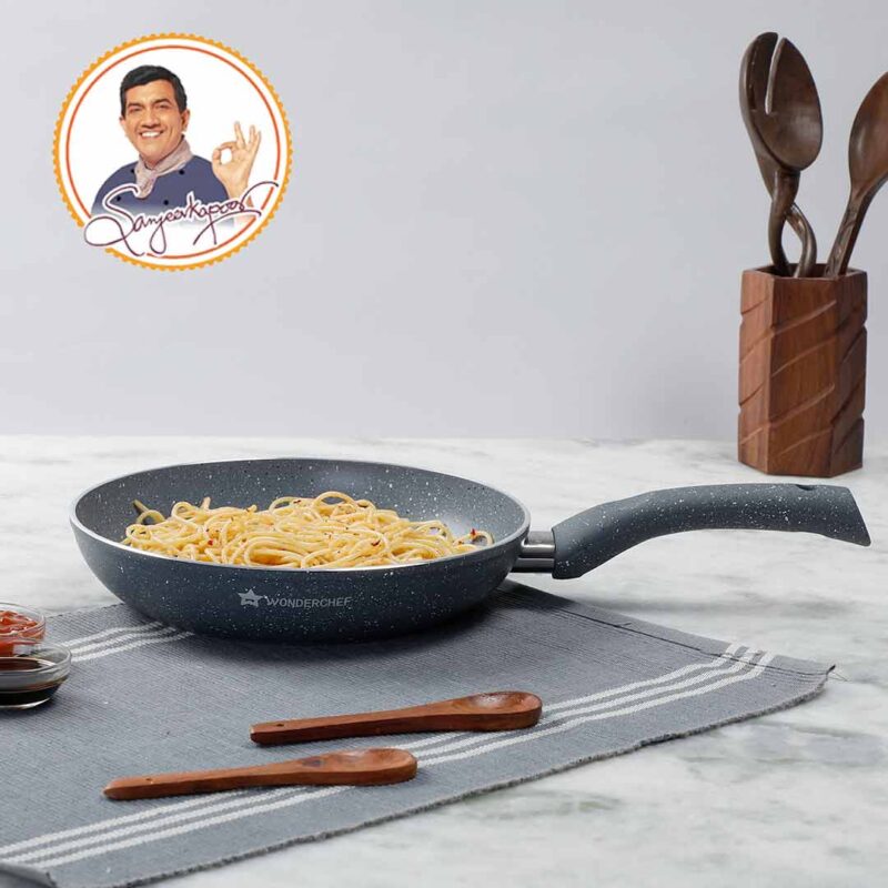 Granite 24 cm Non-Stick Fry Pan | 1.8 L | Grey | 5 Layer PFOA Free Non-Stick Coating | Compatible with Hot Plate, Hobs, Gas Stove, Ceramic Plate and Induction cooktop | 2 Years Warranty - Image 6