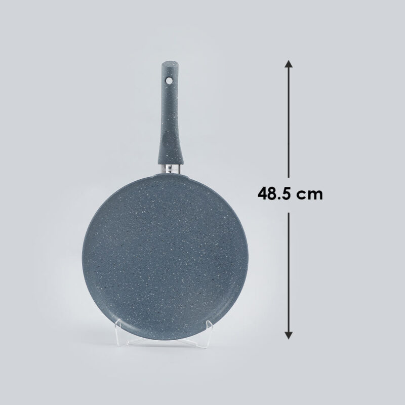 Granite 30cm Non-Stick Dosa Tawa | Induction Bottom | Soft-Touch Handles | Virgin Aluminium | PFOA/Heavy Metals Free | 3.5mm | 2 Year Warranty | Grey - Image 6