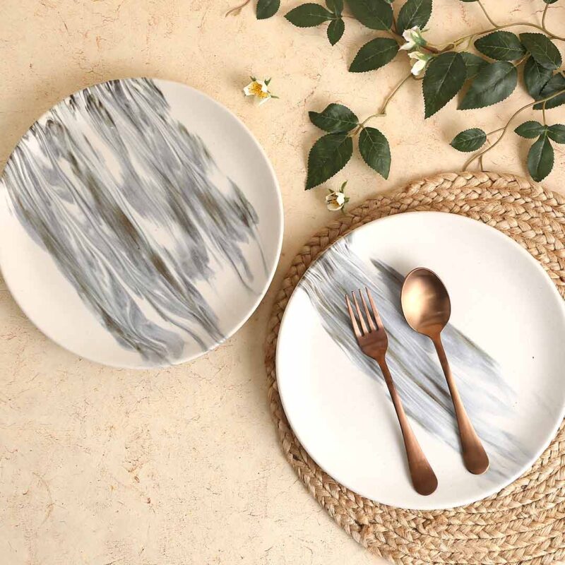 Teramo Stoneware 10" Dinner Plate - Marble White (Set of 2) - Image 6