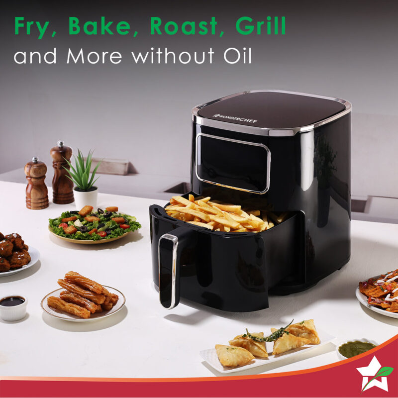 Platinum Digital Air Fryer | 5L | Rapid Air Technology | 7 Pre-Set Menu Options | Temperature and Time Control | Digital Interface | Chrome Finish | 1 Year Warranty - Image 6