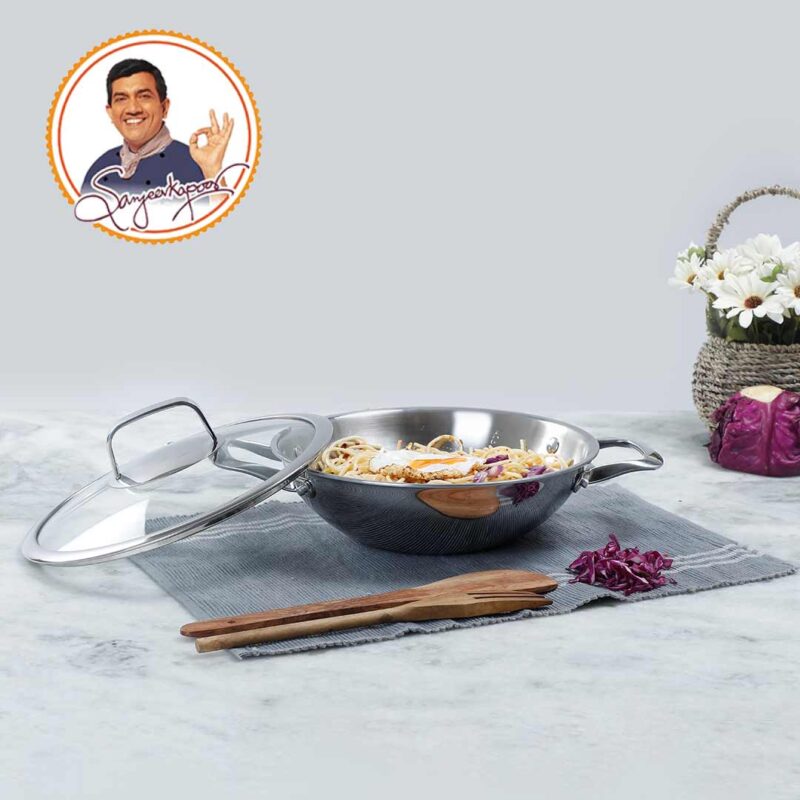 Stanton 24 cm Non-stick Kadhai/Kadai with Lid - 2 Litre | 3 ply steel - Image 7