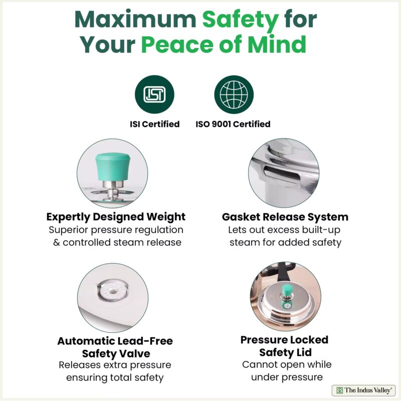 RapidCuk Tri-ply Stainless Steel Pressure Cooker, Premium Quality, 3 Layer Thick Body, Heavy Bottom, 100% Safe, ISI Certified, 5 Yr Warranty, Induction & Gas, 2/3/5L - Image 5