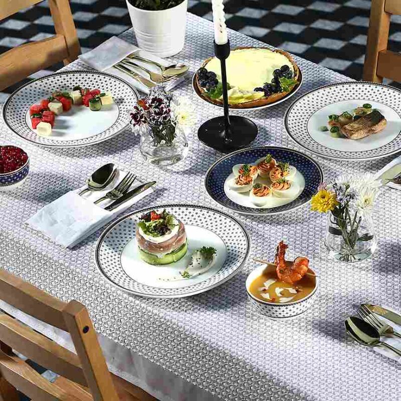 Sicilia Fine Bone China Dinner Set - Royal Blue - 20 Pcs Set - Image 9