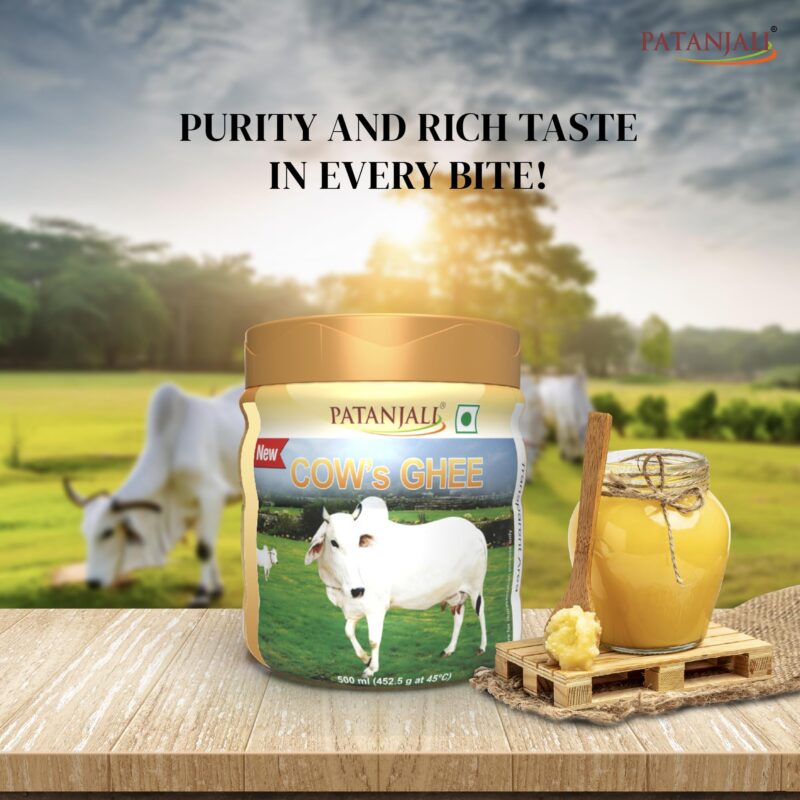Patanjali Pure Danedar Cow Ghee with Rich Aroma 500ml Jar, Natural & Healthy - Image 6