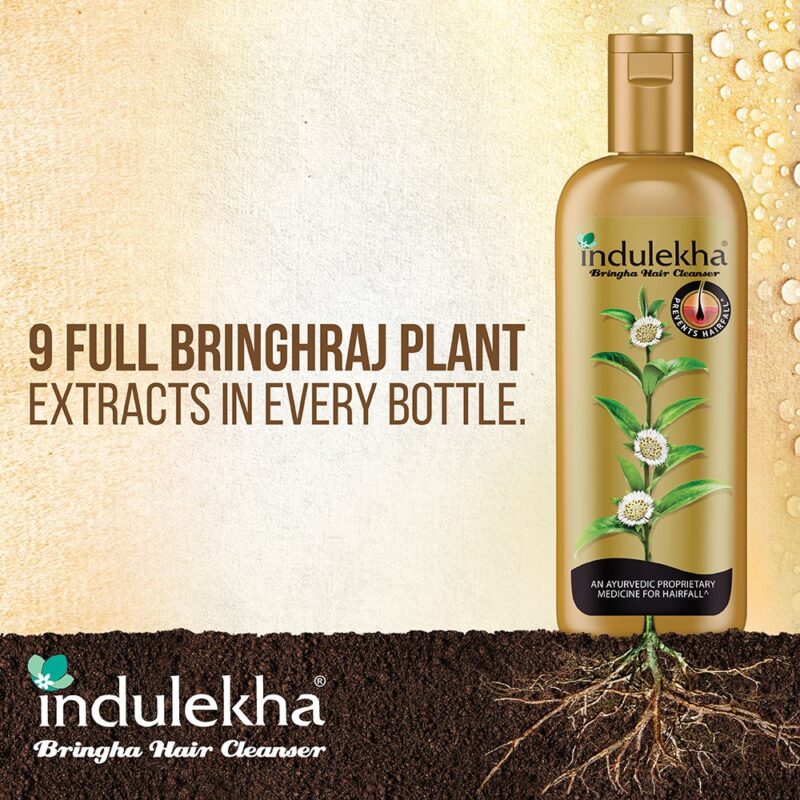 Indulekha Bringha Shampoo, Proprietary Ayurvedic Medicine For Hair Fall, Free From Parabens, Synthetic Dyes And Synthetic Perfume, 200ml - Image 2