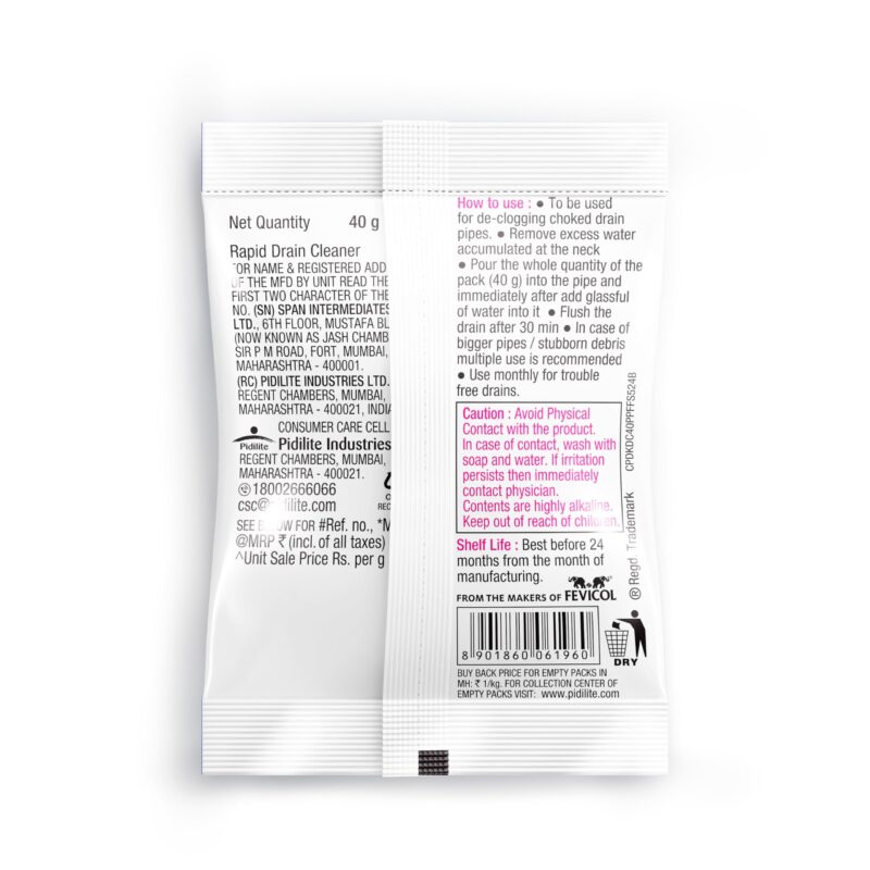 D-Klog Drain Cleaner Powder (40g x 8 Units), Removes Clogs, Blockages in Washbasin, Septic Tank, Sinks, Pipes within 30 mins.Drain expert | Sink cleaner| Toilet Cleaner | No manual hassle required - Image 7