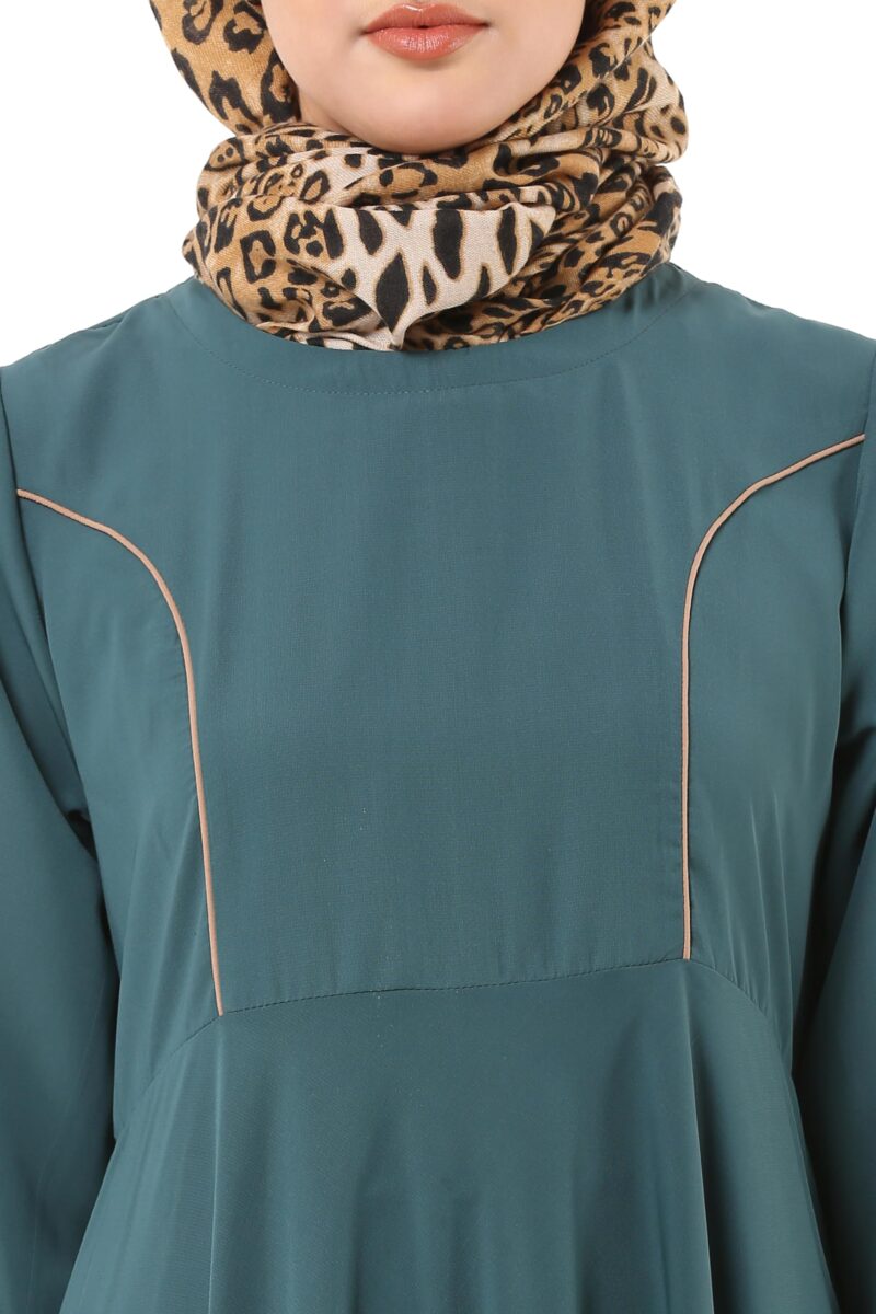 BT - Being Traditional Umbrella Cut Flare Abaya Dress for Women Made in Nida Matt Fabric with Long Cuff Sleeves, Side Pocket (BT-UMA-012) (2XL, Mist Blue) - Image 4