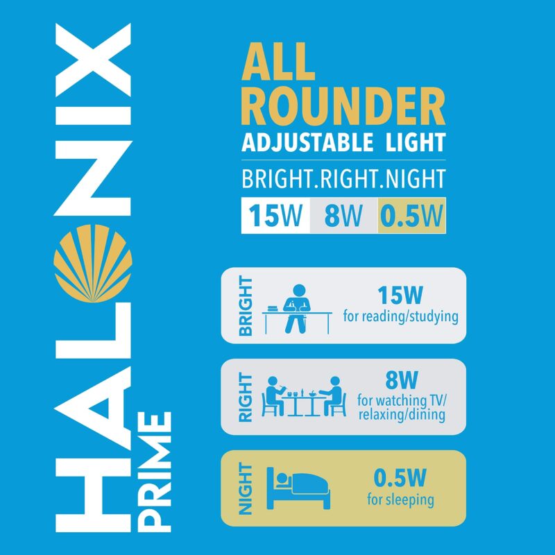 Halonix All Rounder Base B22D 15W,8W,0.5W Multi Wattage Adjustable Light Led Bulb (Pack Of 1, White & Yellow) - Image 3